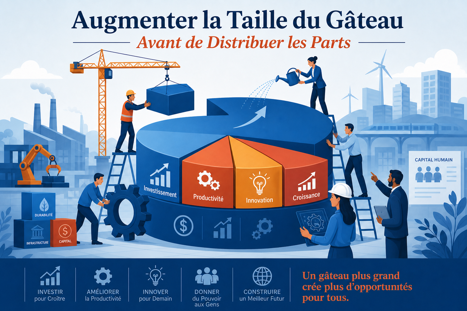 Faire grossir le gâteau avant d'en distribuer les parts